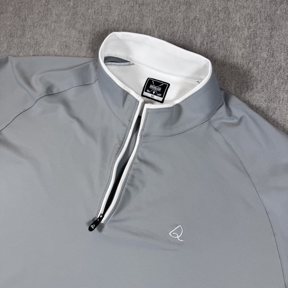 DEOLAX Pullover Shirt Mens XL Gray 1/4 Zip Stretch Performance Golf Apparel
